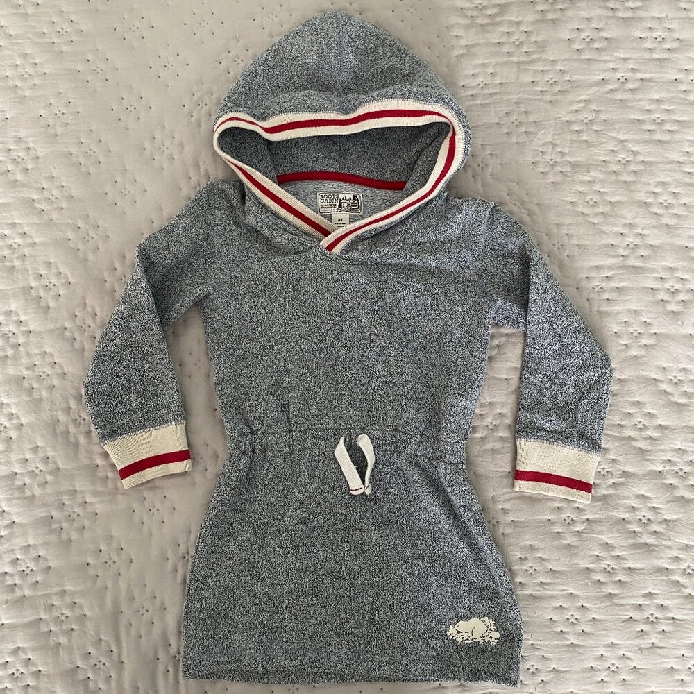 Roots Cabin Girls Cozy Hoodie Dress Tunic Grey Size 4T